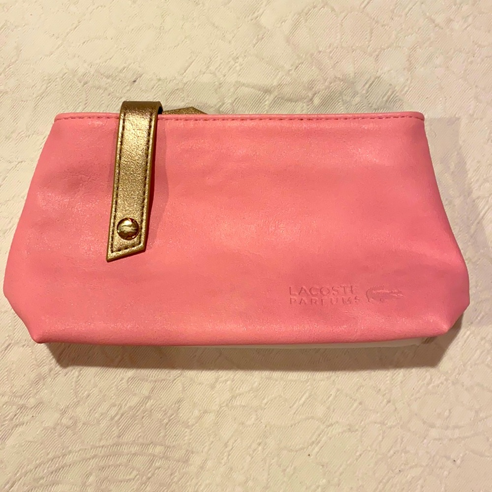 NWT Lacoste Pink and White Makeup Pouch